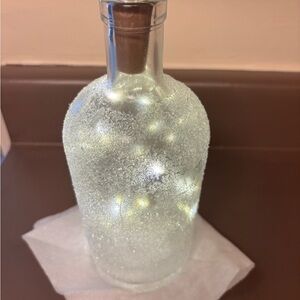 Hand Crafted Frosted Glass Bottle with Lights